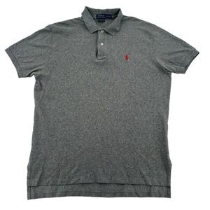 Polo Ralph Lauren Men Classic Fit Heather Gray Short Sleeve Polo Shirt L Preppy